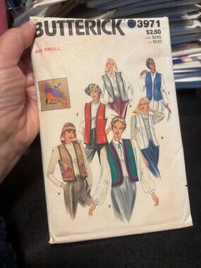 Butterick 3971 Misses Sewing Pattern Vest & Transfer Small Cardigan Two-Lengths
